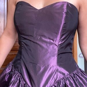 80s vintage purple prom/bridesmaids basque waist corset princess dress